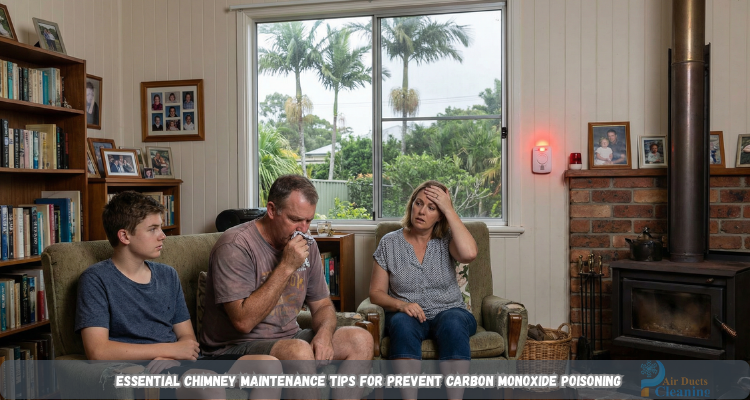 a family is having health issue by carbon monoxide from their chimney