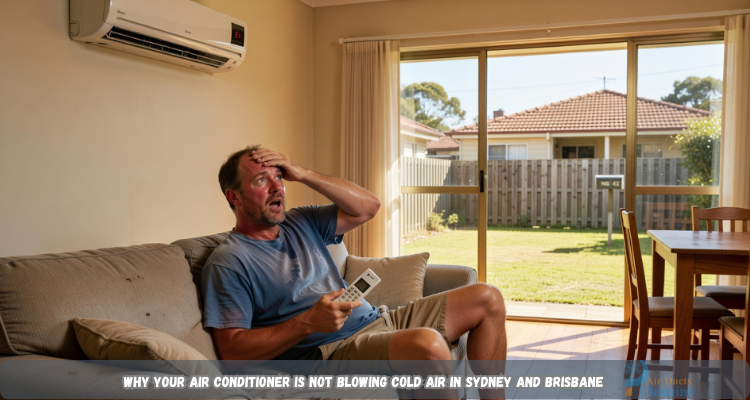 An Aussie man is facing problem with their air conditioner that it's not blowing cold air